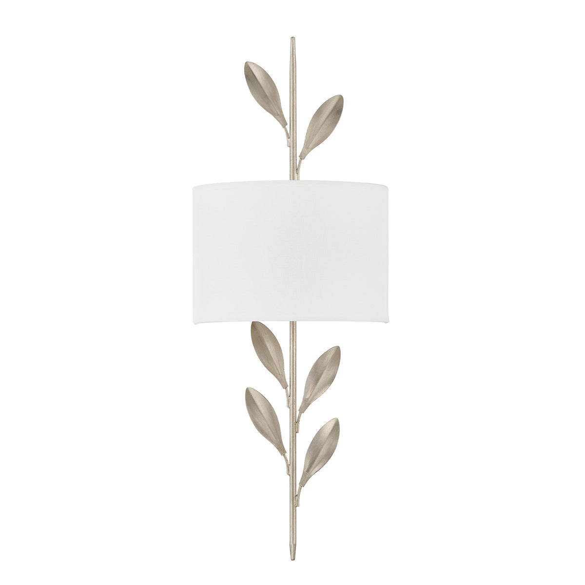Alison Wall Sconce 24", Antique Silver with Fabric Shade