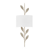 Alison Wall Sconce 24", Antique Silver with Fabric Shade