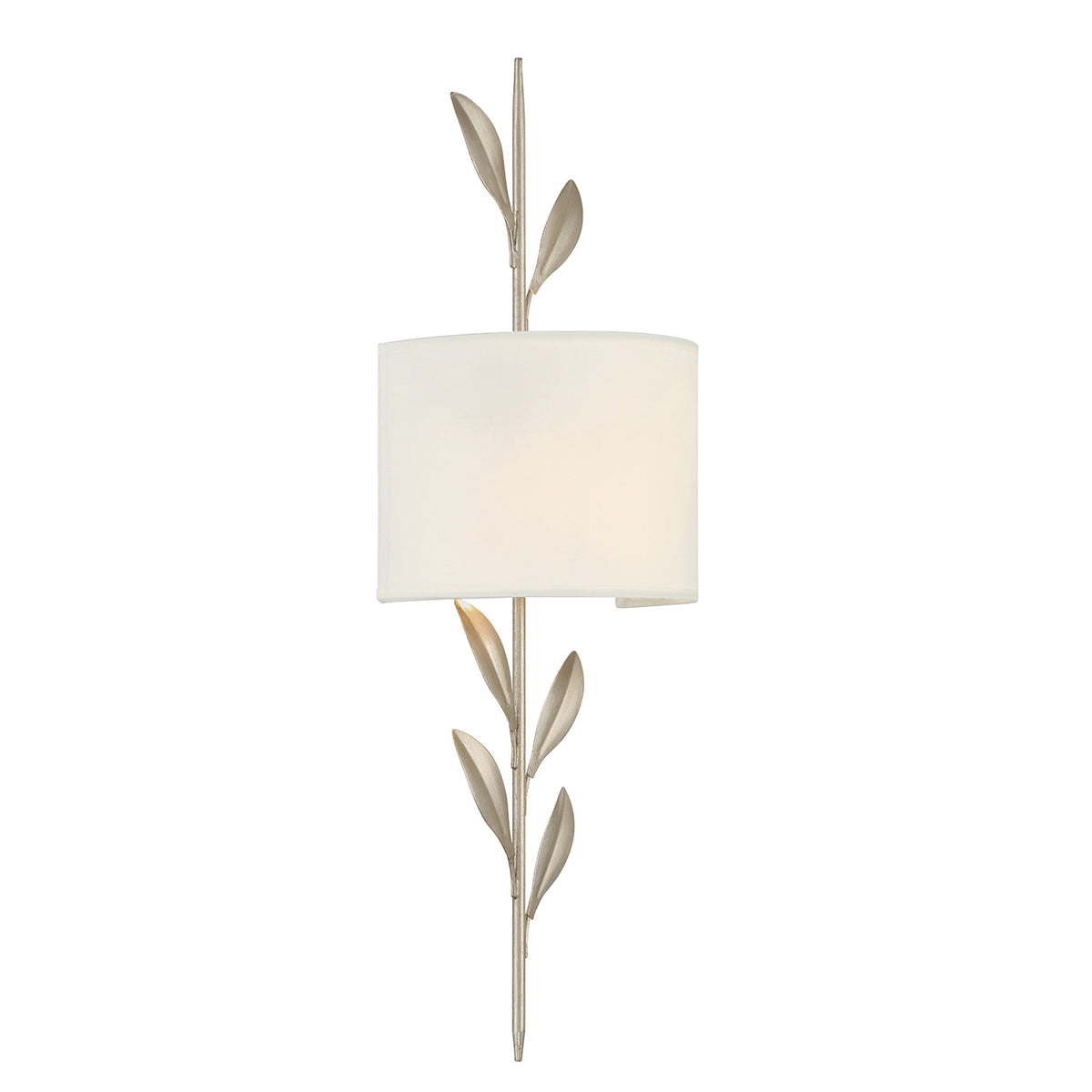Alison Wall Sconce 24", Antique Silver with Fabric Shade