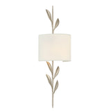Alison Wall Sconce 24", Antique Silver with Fabric Shade