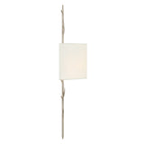 Alison Wall Sconce 24", Antique Silver with Fabric Shade
