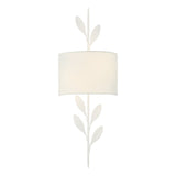Alison Wall Sconce 24", Matte White with Fabric Shade
