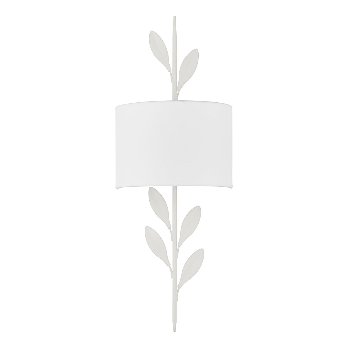 Alison Wall Sconce 24", Matte White with Fabric Shade