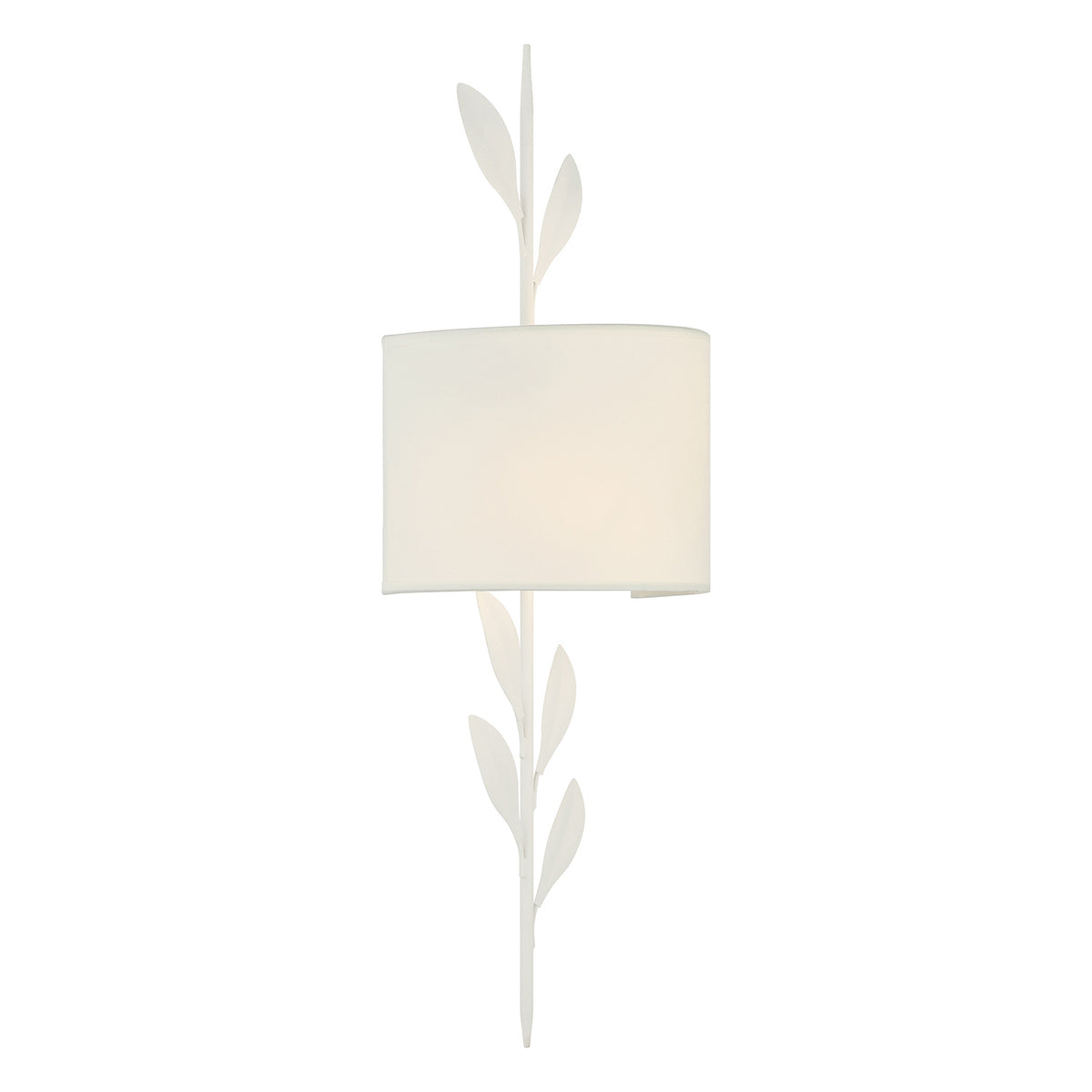 Alison Wall Sconce 24", Matte White with Fabric Shade