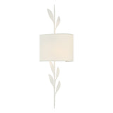 Alison Wall Sconce 24", Matte White with Fabric Shade