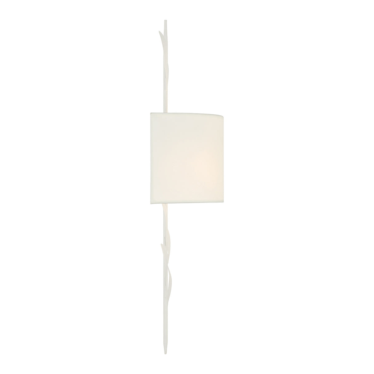 Alison Wall Sconce 24", Matte White with Fabric Shade