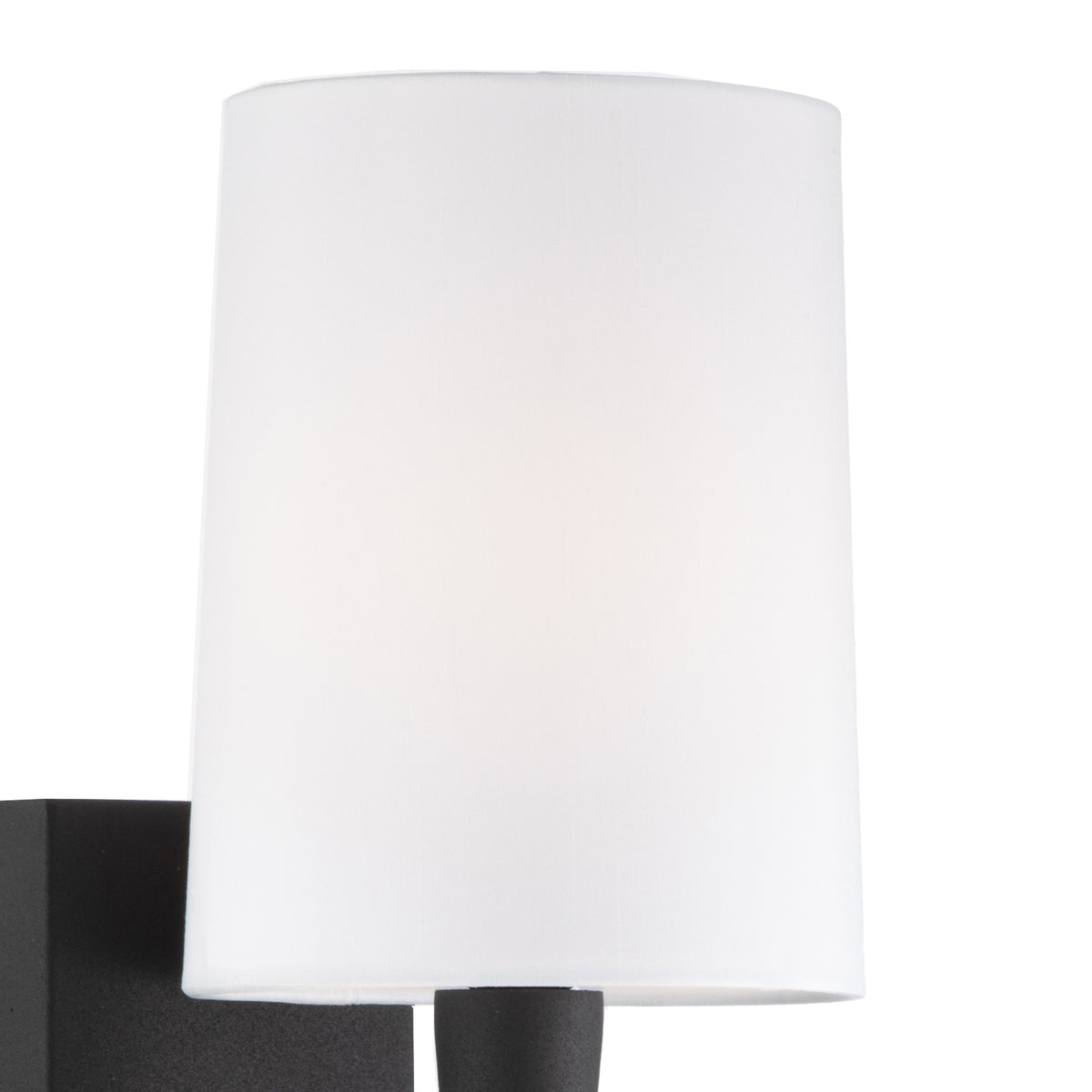 Kellan Wall Sconce 18", Forged Black and White Fabric