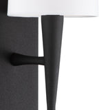 Kellan Wall Sconce 18", Forged Black and White Fabric