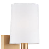 Kellan Wall Sconce 18", Aged Brass and White Fabric
