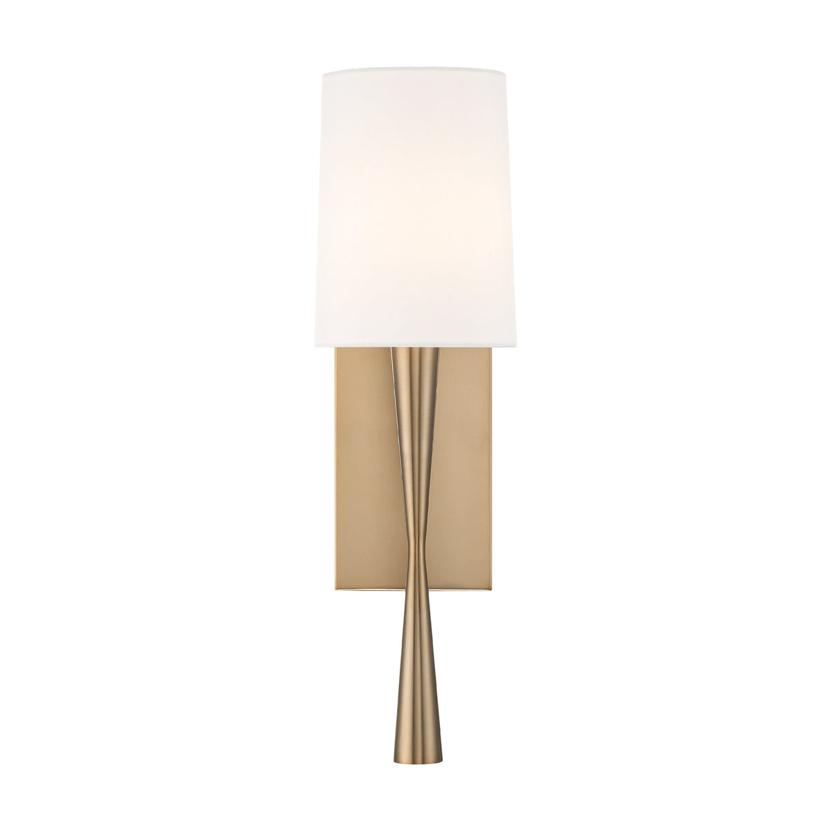 Kellan Wall Sconce 18", Aged Brass and White Fabric