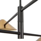 Concord 4 Light Chandelier 58", Brushed Brass and Matte Black