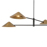 Concord 4 Light Chandelier 58", Brushed Brass and Matte Black