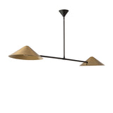 Concord 2 Light Linear Pendant 58", Brushed Brass and Matte Black