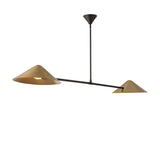 Concord 2 Light Linear Pendant 58", Brushed Brass and Matte Black