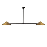 Concord 2 Light Linear Pendant 58", Brushed Brass and Matte Black