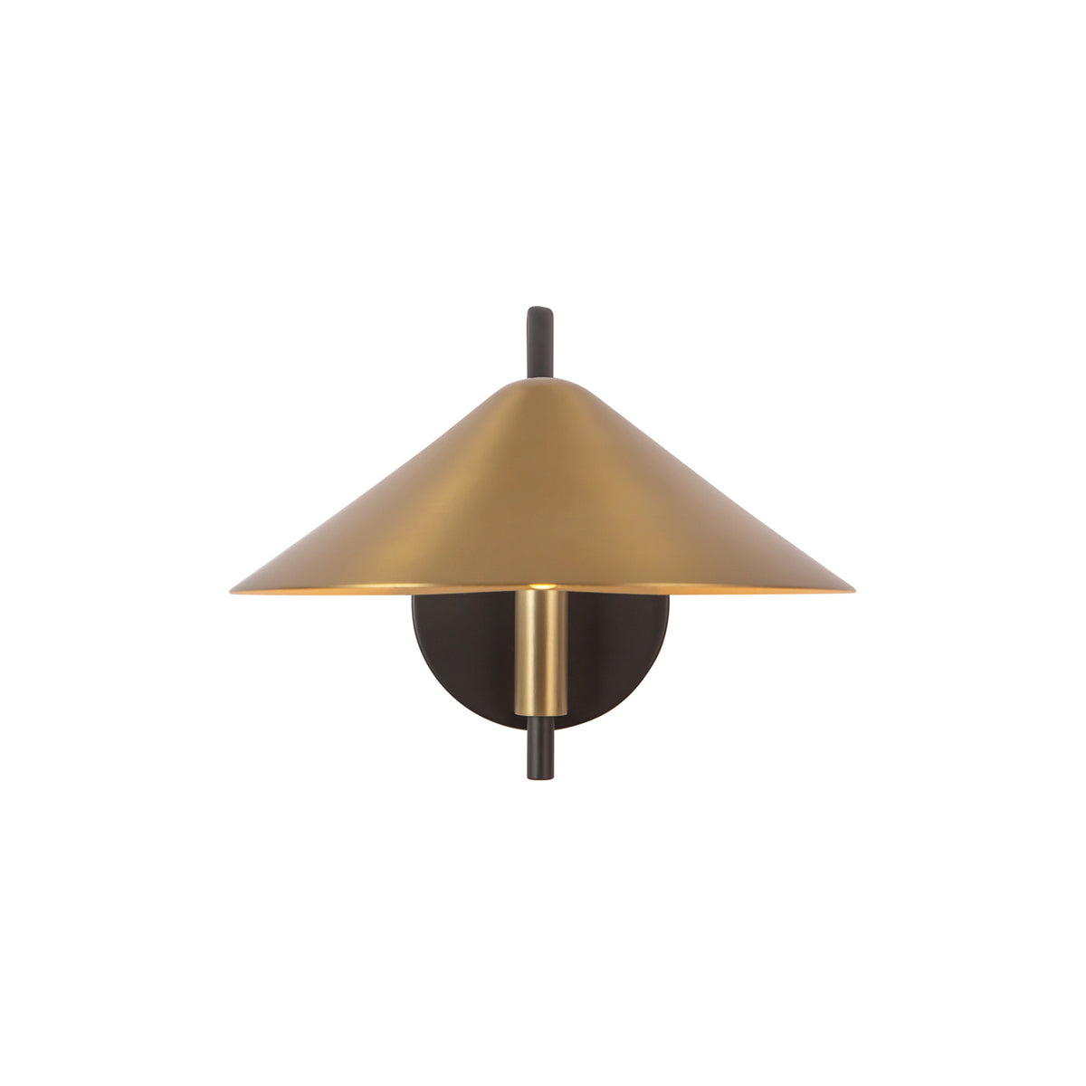 Concord Swing Arm Wall Sconce, Brushed Brass and Matte Black