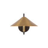 Concord Swing Arm Wall Sconce, Brushed Brass and Matte Black