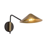 Concord Swing Arm Wall Sconce, Brushed Brass and Matte Black