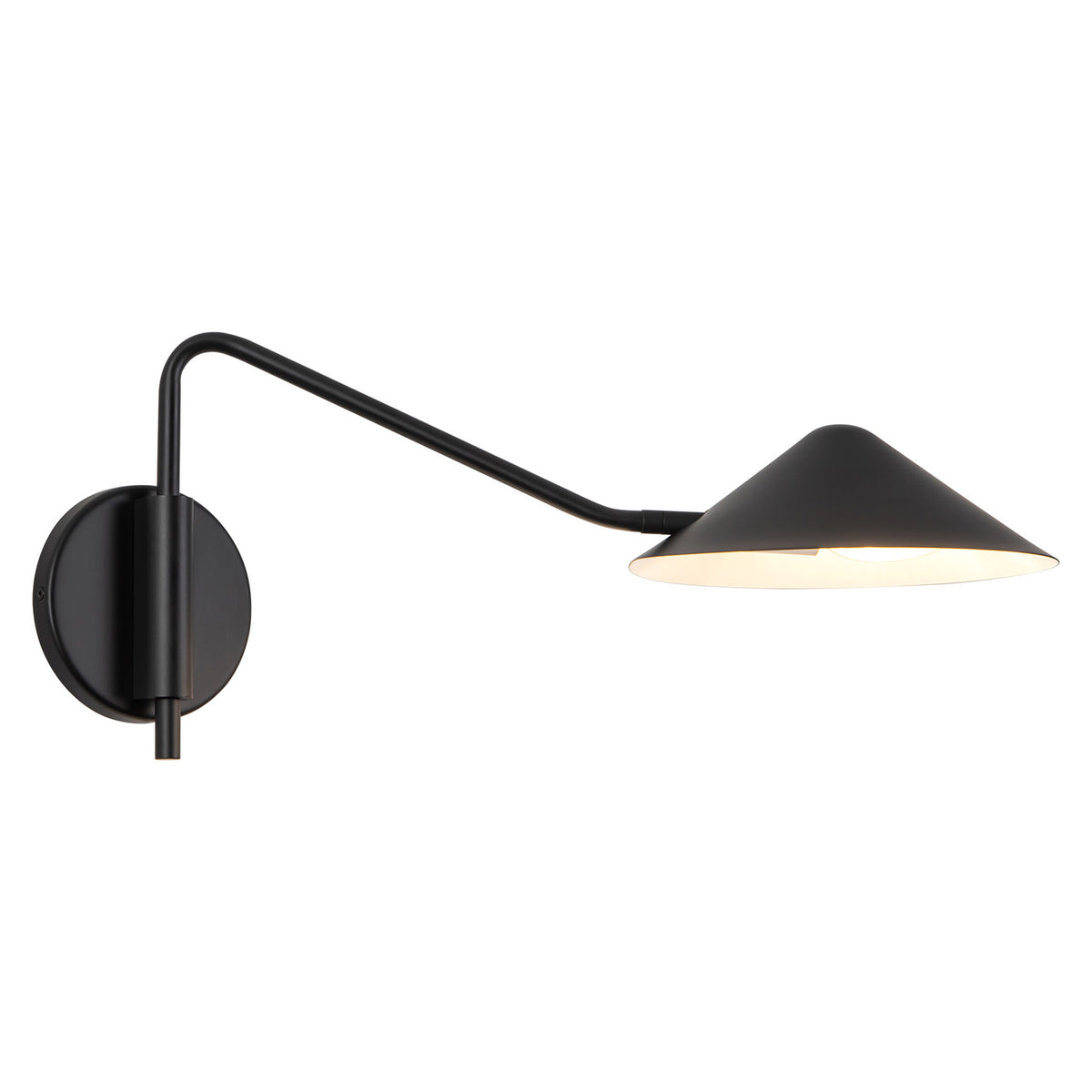 Concord Swing Arm Wall Sconce, Matte Black