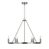 Trenton 6 Light Chandelier 28", Brushed Nickel