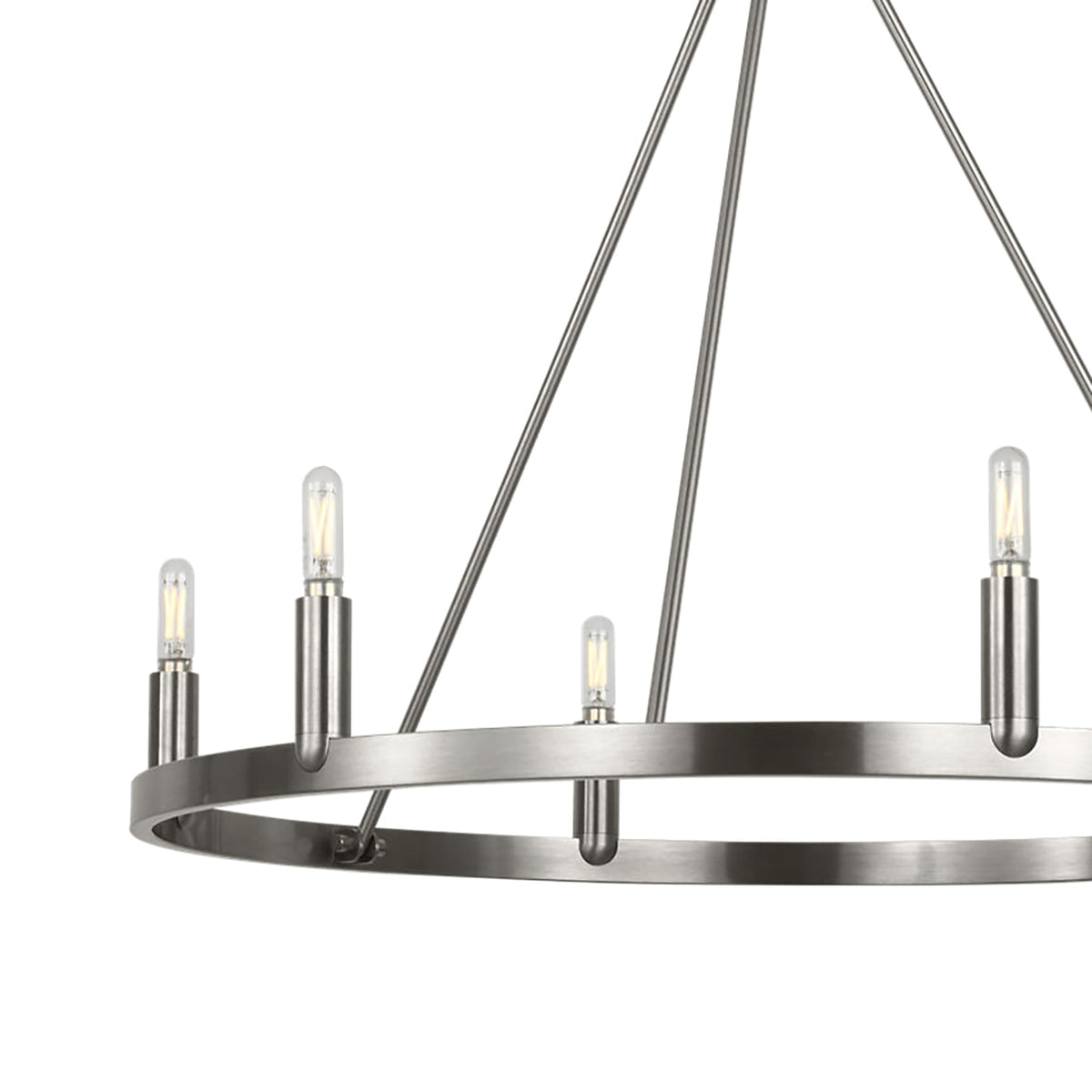 Trenton 6 Light Chandelier 28", Brushed Nickel