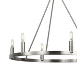 Trenton 6 Light Chandelier 28", Brushed Nickel