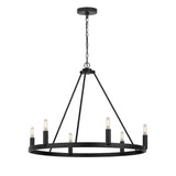 Trenton 6 Light Chandelier 28", Matte Black