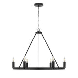 Trenton 6 Light Chandelier 28", Matte Black