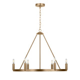 Trenton 6 Light Chandelier 28", Satin Brass