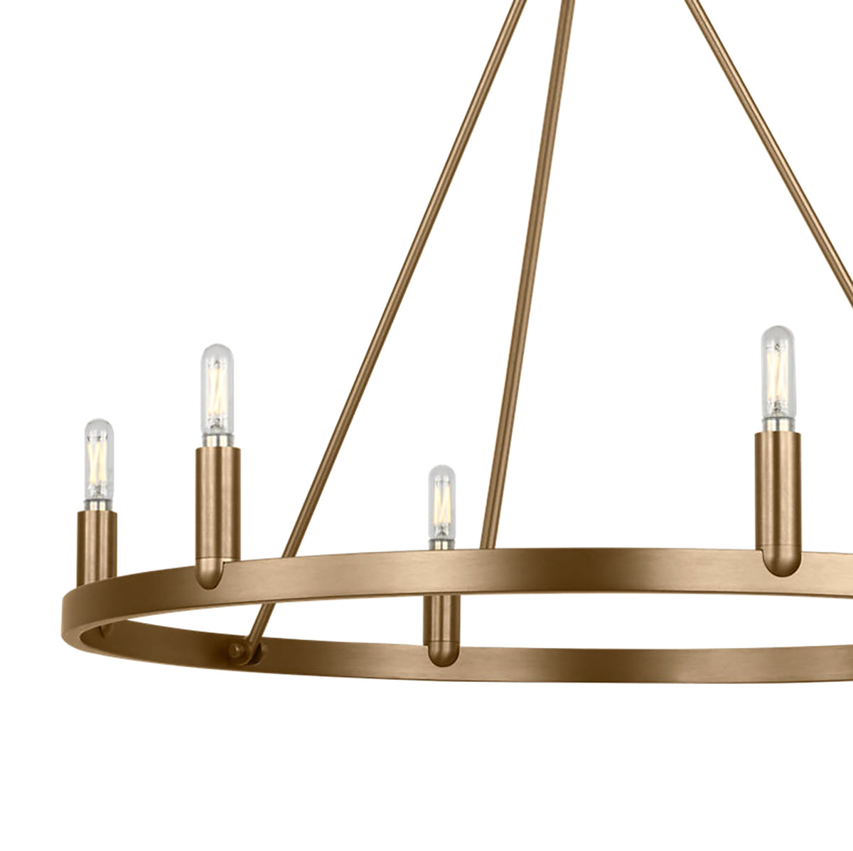 Trenton 6 Light Chandelier 28", Satin Brass