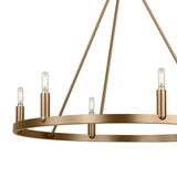 Trenton 6 Light Chandelier 28", Satin Brass