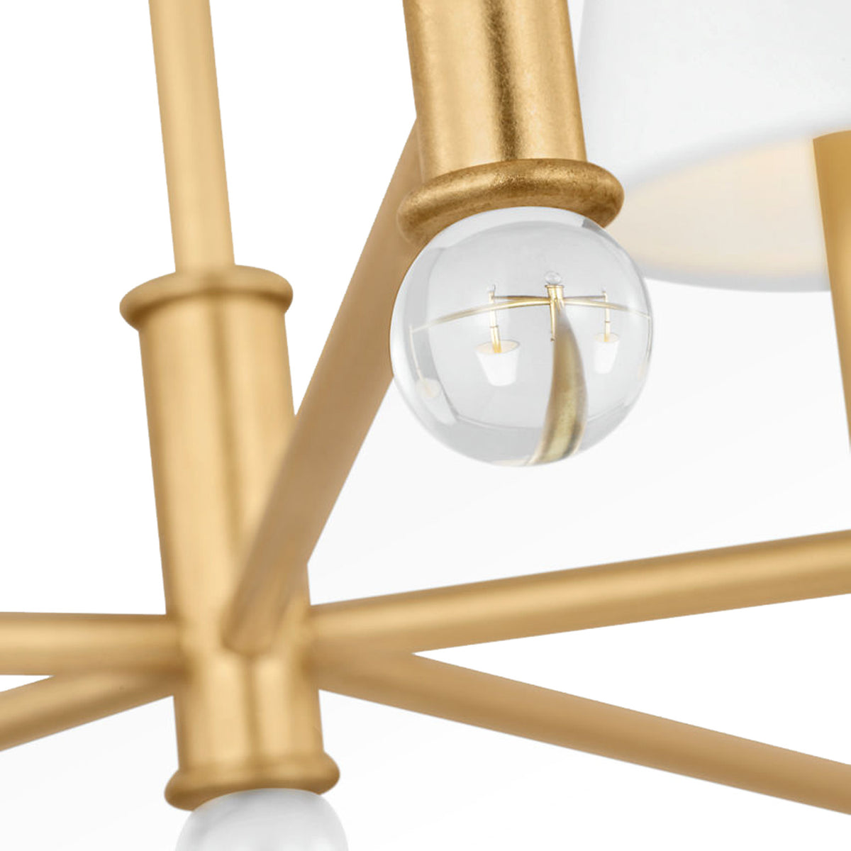 Savannah 5 Light Chandelier 33", Gilded Brass