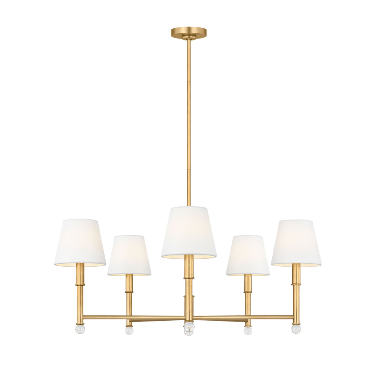 Savannah 5 Light Chandelier 33", Gilded Brass