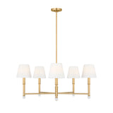 Savannah 5 Light Chandelier 33", Gilded Brass