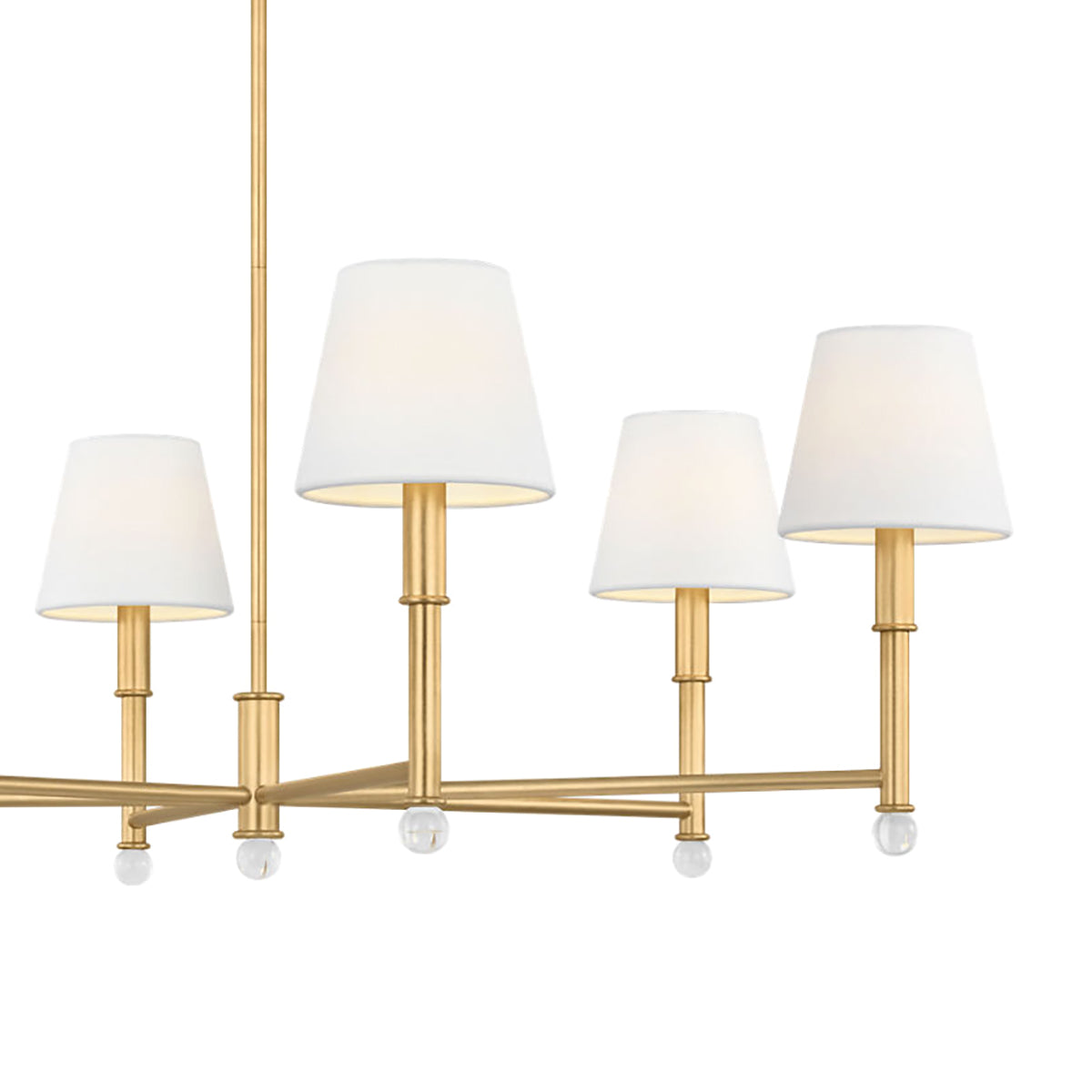 Savannah 6 Light Chandelier 40", Gilded Brass