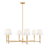Savannah 6 Light Chandelier 40", Gilded Brass