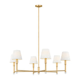 Savannah 6 Light Chandelier 40", Gilded Brass