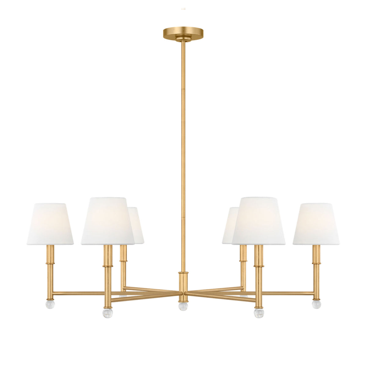 Savannah 6 Light Chandelier 40", Gilded Brass
