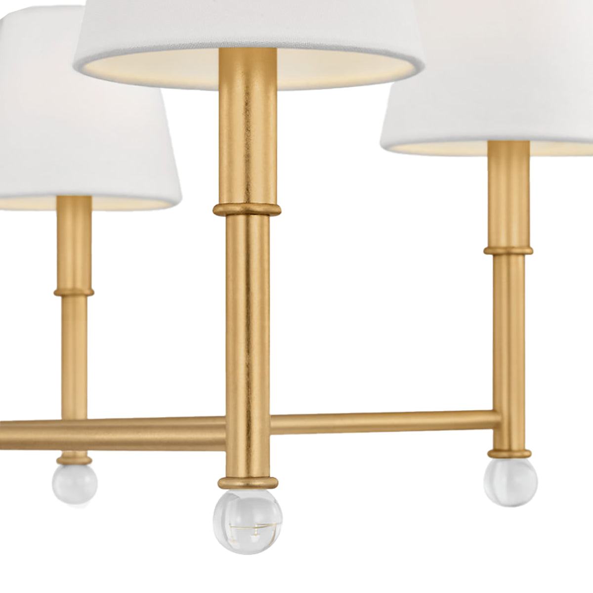 Savannah 6 Light Chandelier 40", Gilded Brass