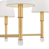 Savannah 6 Light Chandelier 40", Gilded Brass