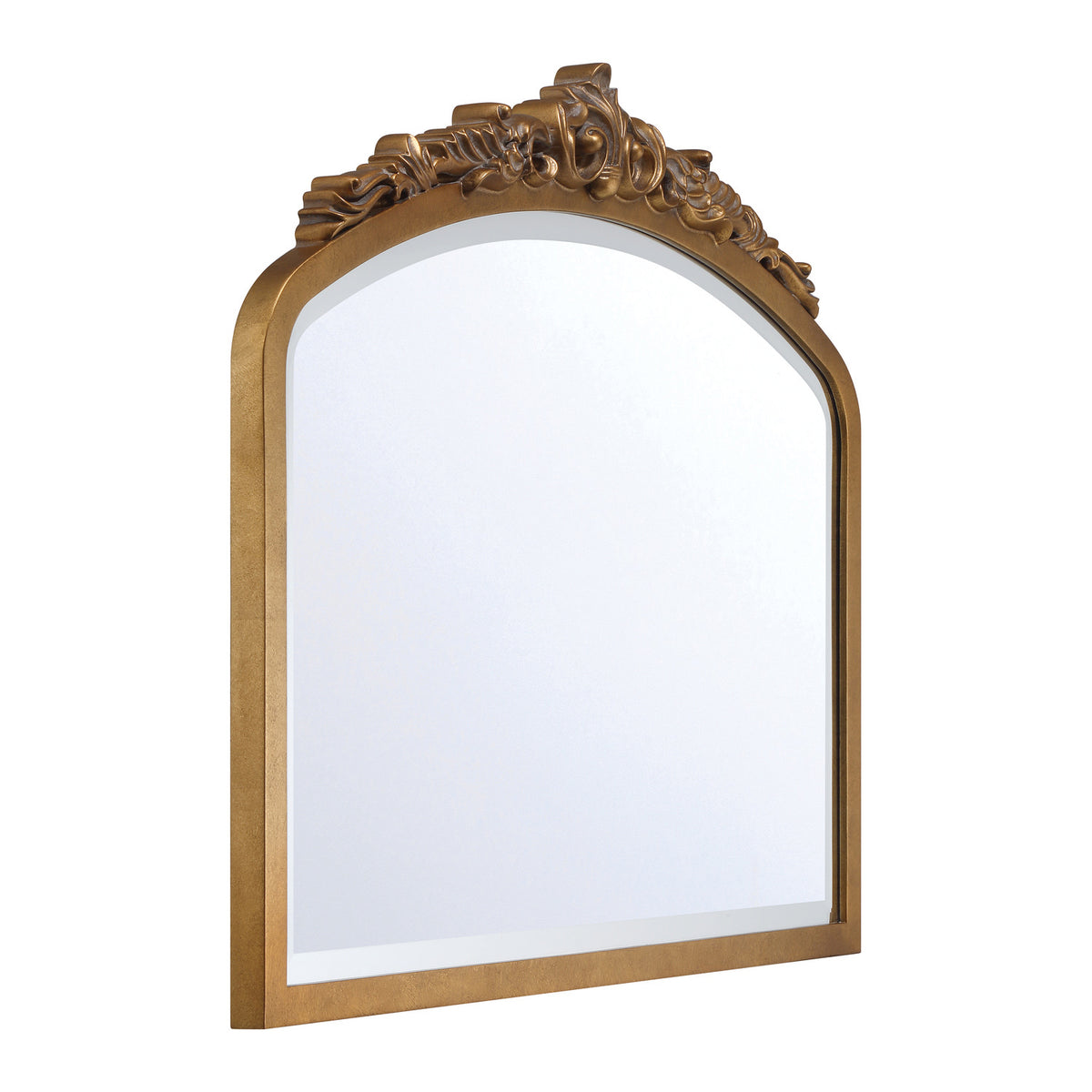 Vivienne Arched Rectangular Decorative Mirror 40" x  31", Burnished Brass