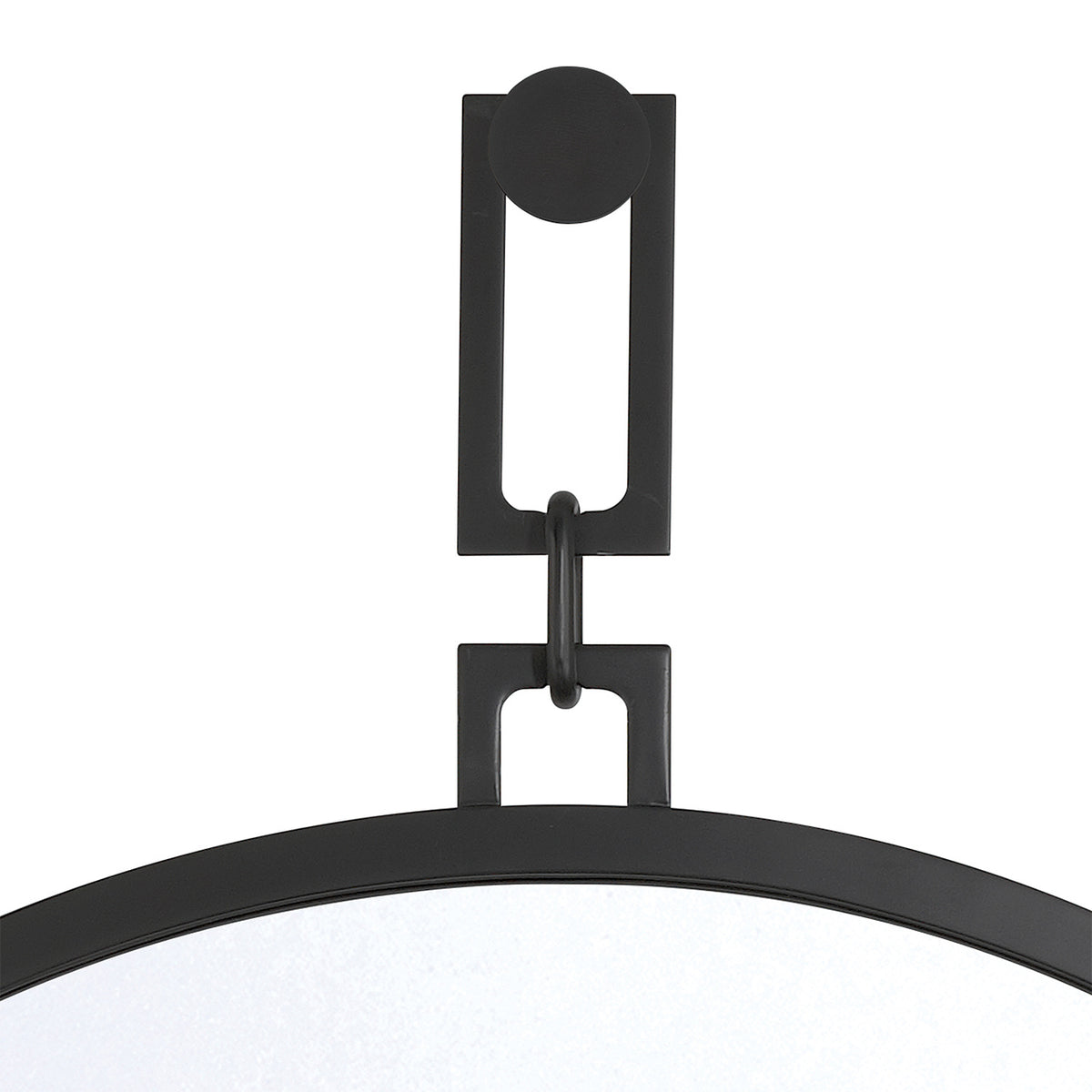 Troy Round Decorative Mirror 40" x 50", Matte Black