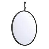Troy Round Decorative Mirror 40" x 50", Matte Black