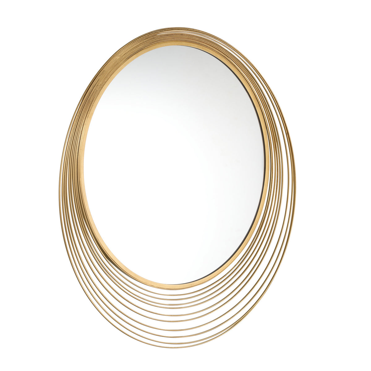 Devon Round Decorative Mirror 35" x 35", Antique Gold