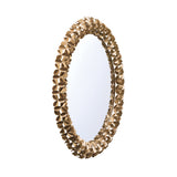 Flossie Round Decorative Mirror 30" x 30", Soft Brass