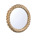 Flossie Round Decorative Mirror 30" x 30", Soft Brass
