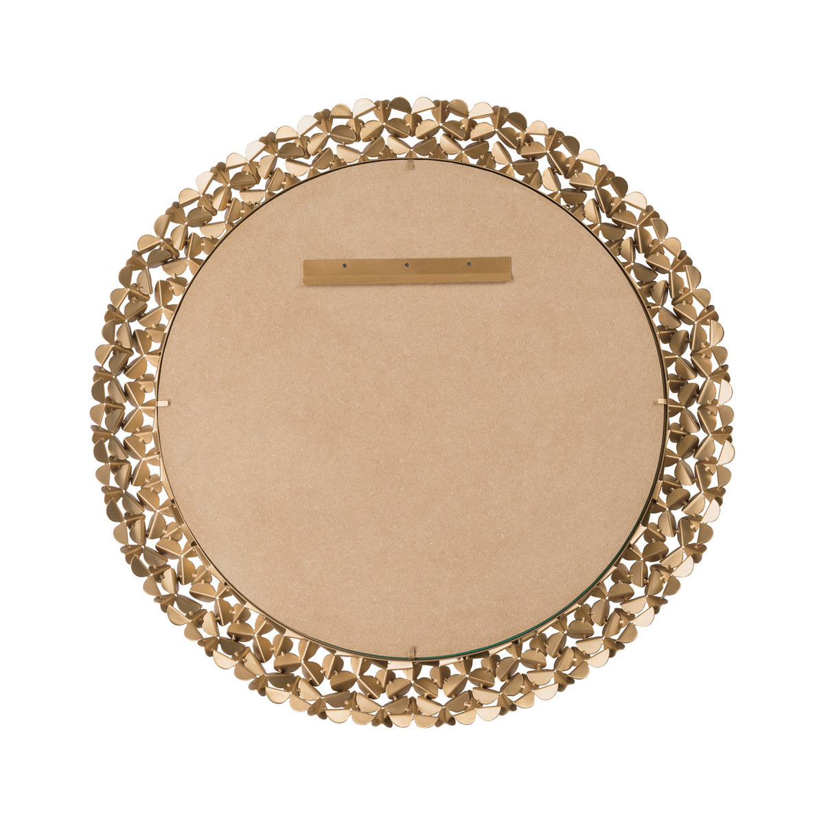 Flossie Round Decorative Mirror 30" x 30", Soft Brass