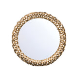 Flossie Round Decorative Mirror 30" x 30", Soft Brass