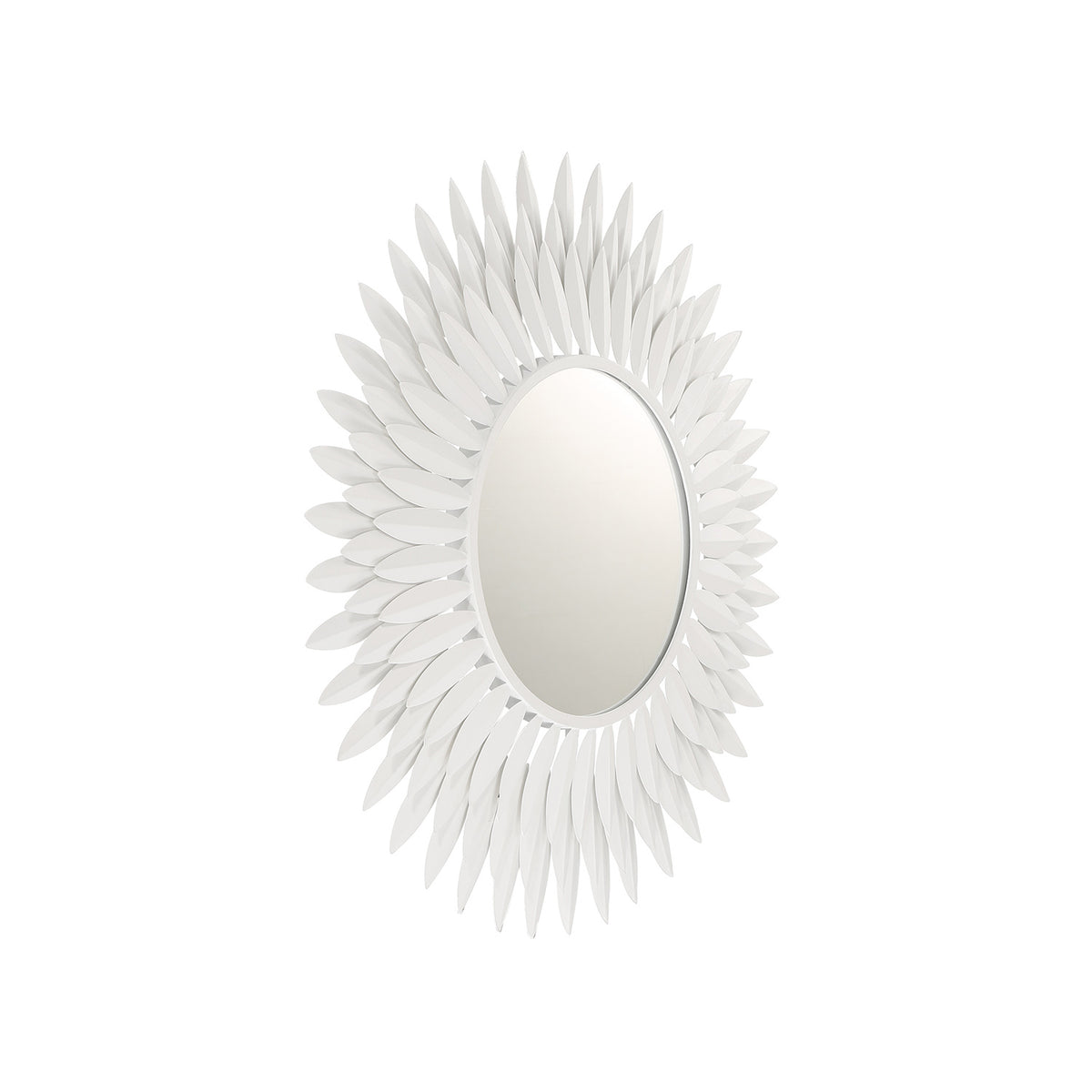 Alicia Round Decorative Mirror 24" x 24", Matte White