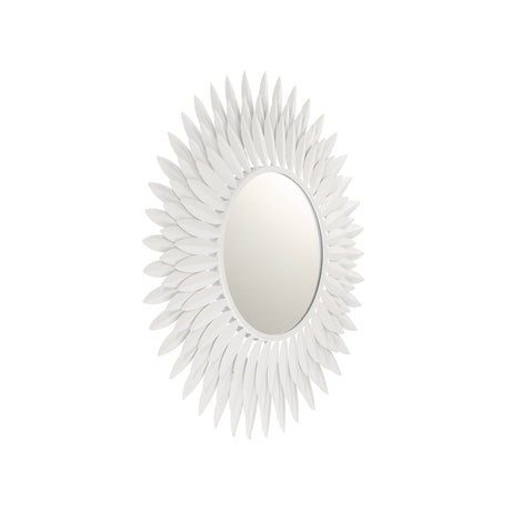 Alicia Round Decorative Mirror 24" x 24", Matte White
